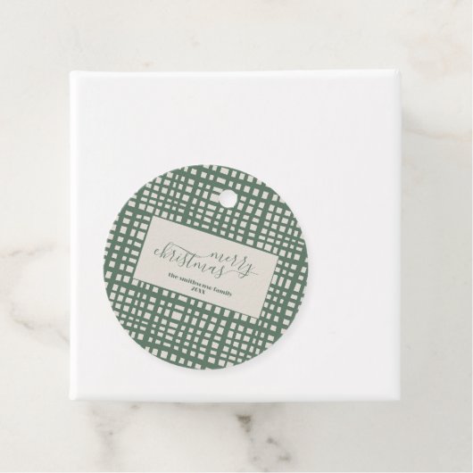 Ivory Christmas Sage elegant Bedankjes Labels (In situ)