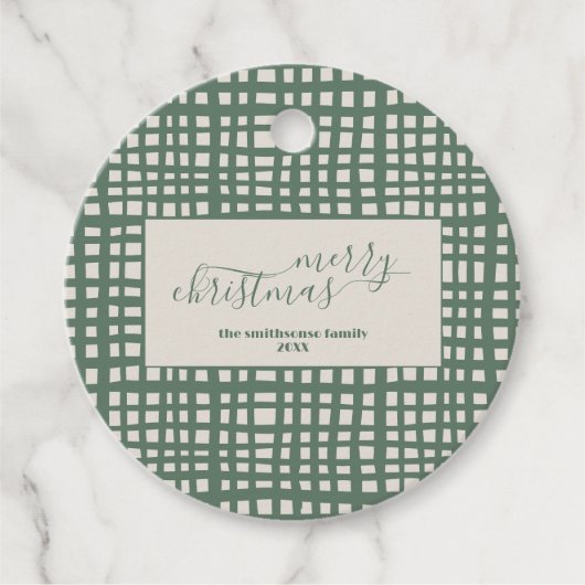 Ivory Christmas Sage elegant Bedankjes Labels (Voorkant)