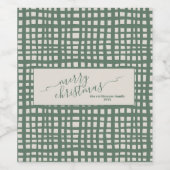 Ivory Christmas sage green handdrawn Wijn Etiket (Enkel label)