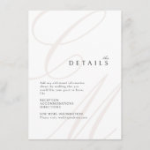 Ivory Classic Elegant kalligrafie monogram details Informatiekaartje (Voorkant)