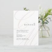 Ivory Classic Elegant kalligrafie monogram details Informatiekaartje (Staand voorkant)