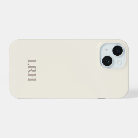 Ivory Classic Minimalistisch Initiaal Monogram iPhone 15 Case (Achterkant horizontaal)