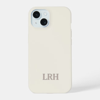 Ivory Classic Minimalistisch Initiaal Monogram iPhone 15 Case