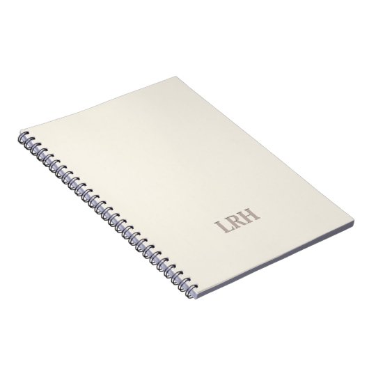 Ivory Classic Minimalistisch Initiaal Monogram Notitieboek (Rechterzijde)