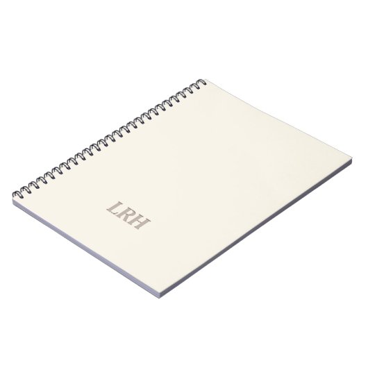 Ivory Classic Minimalistisch Initiaal Monogram Notitieboek (Linkerzijde)