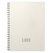 Ivory Classic Minimalistisch Initiaal Monogram Notitieboek (Voorkant)