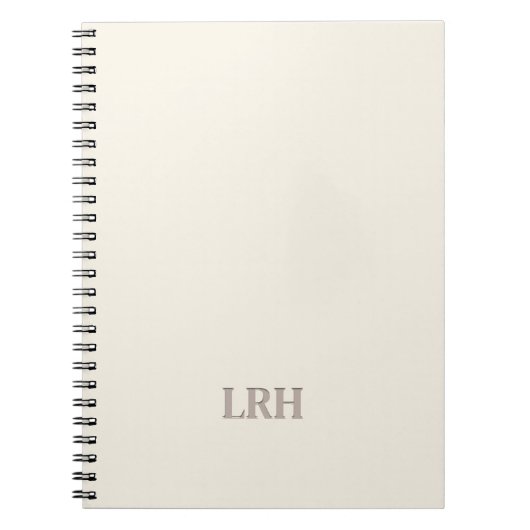 Ivory Classic Minimalistisch Initiaal Monogram Notitieboek (Voorkant)