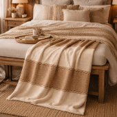 Ivory Clay Weave Fleece Blanket Deken