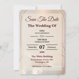 Ivory Cloud Dancer Luxe Wedding Save The Date
