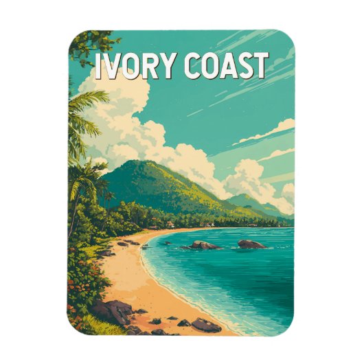 Ivory Coast Illustration Travel Art Vintage Magneet (Verticaal)