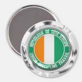 Ivory Coast Round Emblem Magneet (Voorkant / Achterkant)