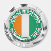 Ivory Coast Round Emblem Magneet (Voorkant)