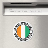 Ivory Coast Round Emblem Magneet (Insitu (Vaatwasser))