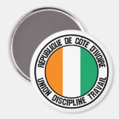 Ivory Coast Round Emblem Magneet (Voorkant / Achterkant)