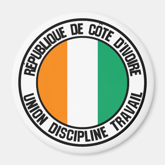 Ivory Coast Round Emblem Magneet (Voorkant)