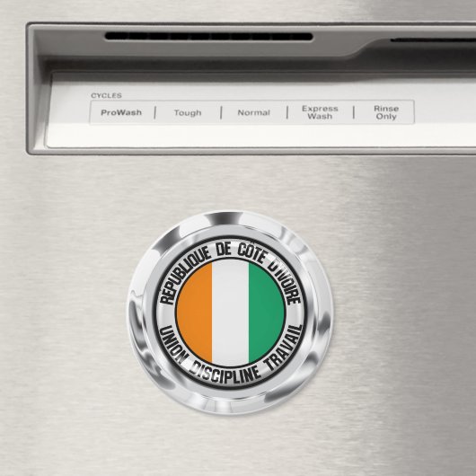 Ivory Coast Round Emblem Magneet (Insitu (Vaatwasser))