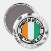 Ivory Coast Round Emblem Magneet (Voorkant / Achterkant)
