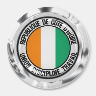 Ivory Coast Round Emblem Magneet