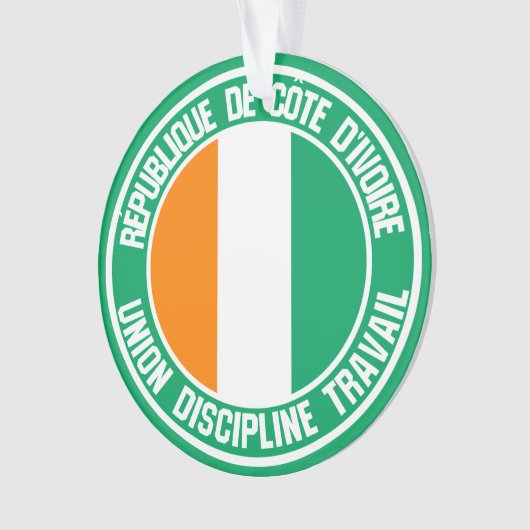 Ivory Coast Round Emblem Ornament (voorkant)