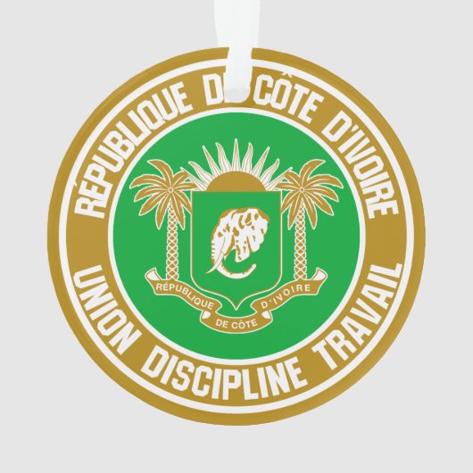 Ivory Coast Round Emblem Ornament (achterkant)