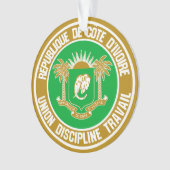 Ivory Coast Round Emblem Ornament (voorkant)