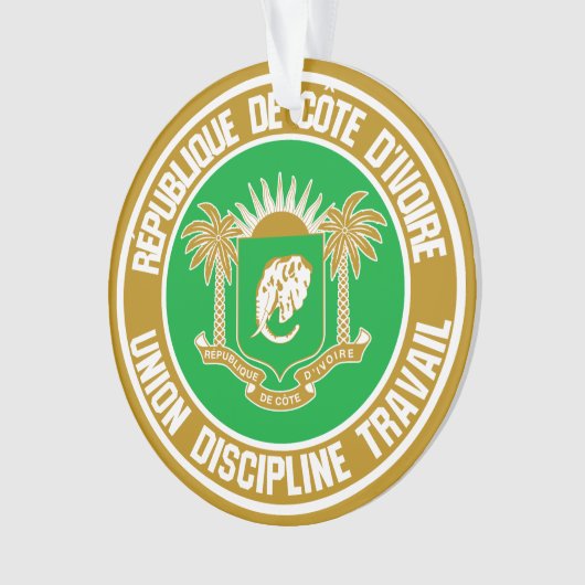 Ivory Coast Round Emblem Ornament (voorkant)