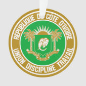Ivory Coast Round Emblem Ornament (voorkant)