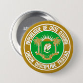 Ivory Coast Round Emblem Ronde Button 7,6 Cm (Voorkant /achterkant)