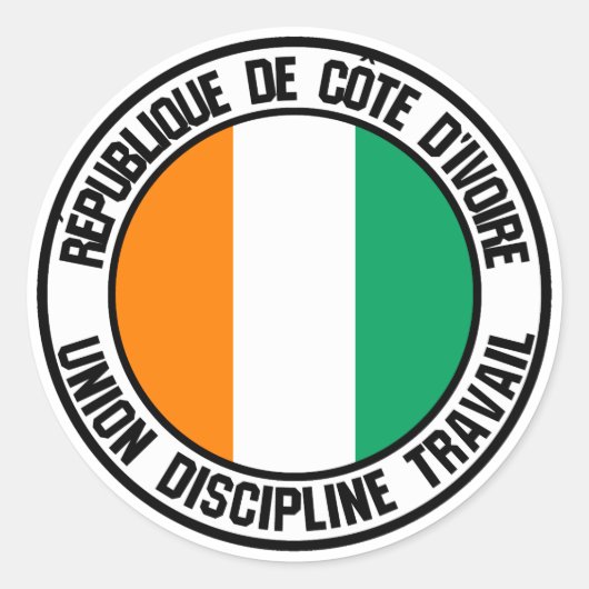 Ivory Coast Round Emblem Ronde Sticker (Voorkant)