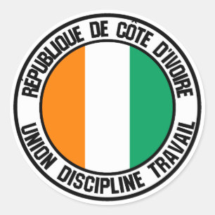 Ivory Coast Round Emblem Ronde Sticker