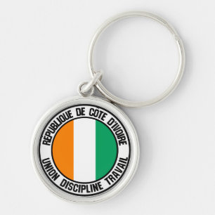 Ivory Coast Round Emblem Sleutelhanger