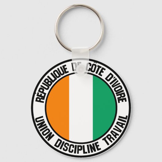 Ivory Coast Round Emblem Sleutelhanger (Voorkant)