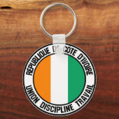 Ivory Coast Round Emblem Sleutelhanger (Voorkant)