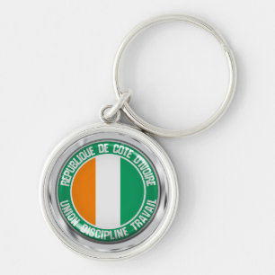 Ivory Coast Round Emblem Sleutelhanger