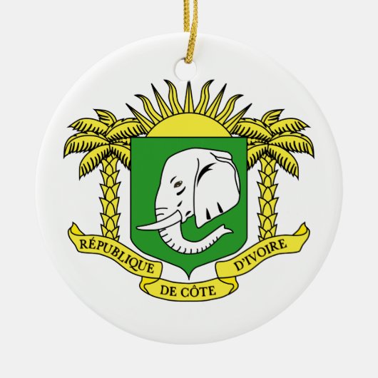 Ivory+Coast Star Keramisch Ornament (Voorkant)