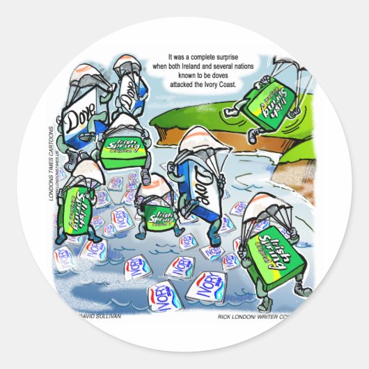 Ivory Coast Surprise Funny Gifts T - shirts & Kaar Ronde Sticker (Voorkant)