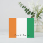 Ivory Coast vlag kleuren briefkaart (Staand voorkant)