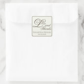 Ivory Coffee Modern "Love and Thanks" Vierkante Sticker (Tas)