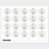 Ivory Coffee Monogram Wedding Thank You Ronde Sticker (Vel)