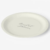 Ivory Color Simple Bridal Shower Papieren Bordje (Gekanteld)