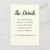 Ivory Color Simple Style Wedding Details Informatiekaartje (Voorkant)