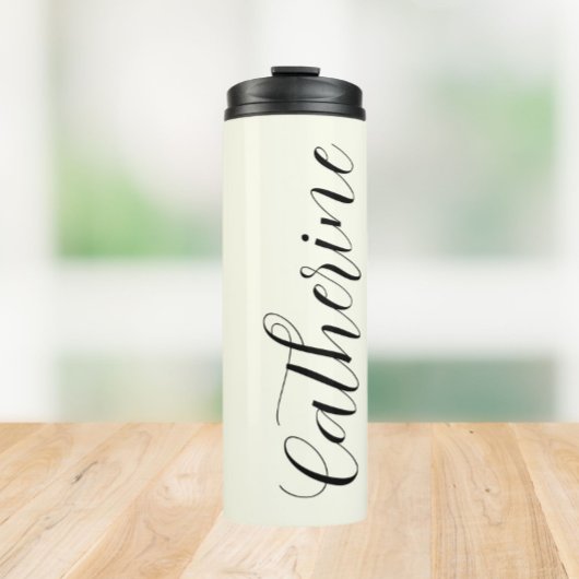 Ivory Color Stylized Name Wedding Bridesmaid Thermosbeker