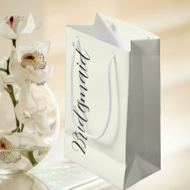 Ivory Color Stylized Script Wedding Bridesmaid Klein Cadeauzakje