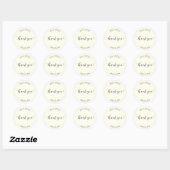 Ivory Color Stylized Wedding Thank You Ronde Sticker (Vel)