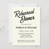Ivory Color Wedding Rehearsal Dinner Kaart (Voorkant)