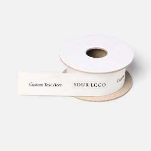 Ivory Company Logo Aangepaste Zakelijke Verpakking Satijnen Lint
