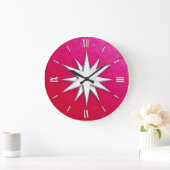 Ivory compass rose - ruby glass background grote klok (Huis)