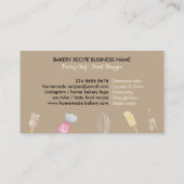 Ivory Cook Chef Waterverf Bakkerswaren Bakkerij Visitekaartje (Achterkant)