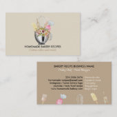 Ivory Cook Chef Waterverf Bakkerswaren Bakkerij Visitekaartje (Voorkant / Achterkant)