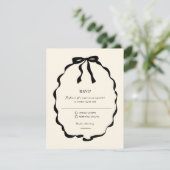 Ivory Coquette Bow Wedding RSVP (Staand voorkant)